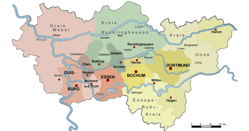 Die Metropole Ruhr: 53 Kreise und Städte