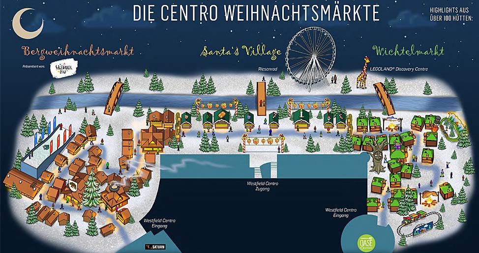 Centro Weihnachtsmärkte: Übersichtsplan